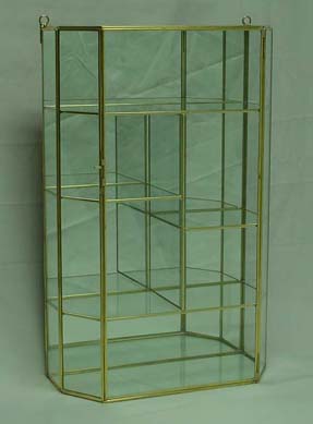 Medium size Brass and glass curio cabinet