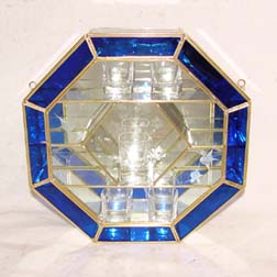 Dark Blue Octagon shaped curio cabinet